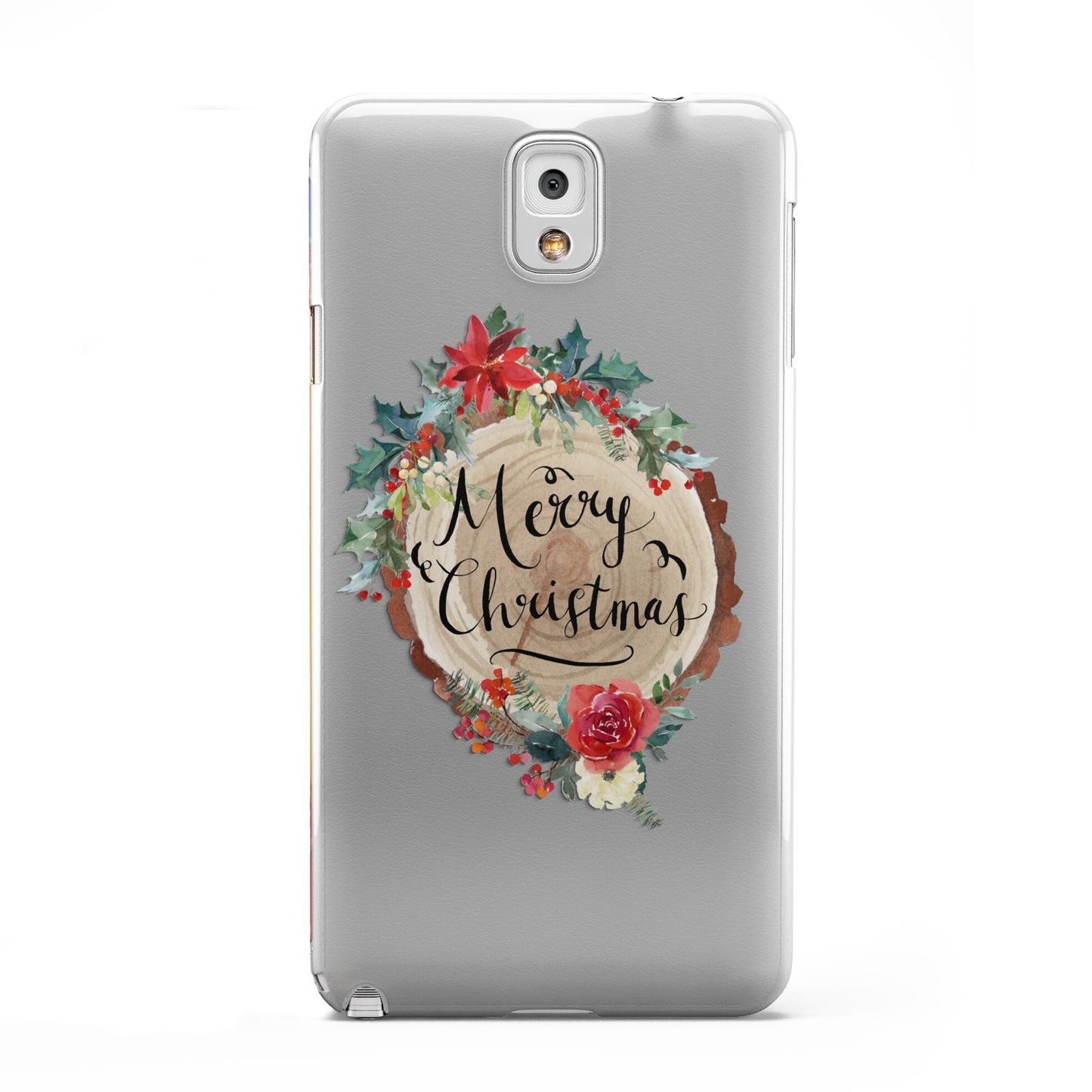 Merry Christmas Log Floral Samsung Galaxy Note 3 Case