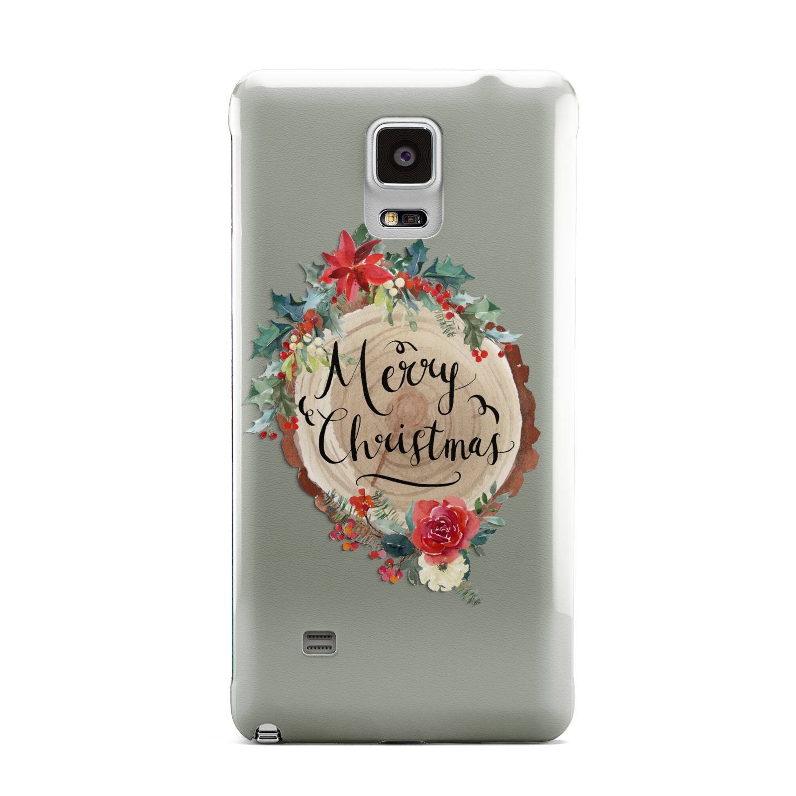 Merry Christmas Log Floral Samsung Galaxy Note 4 Case