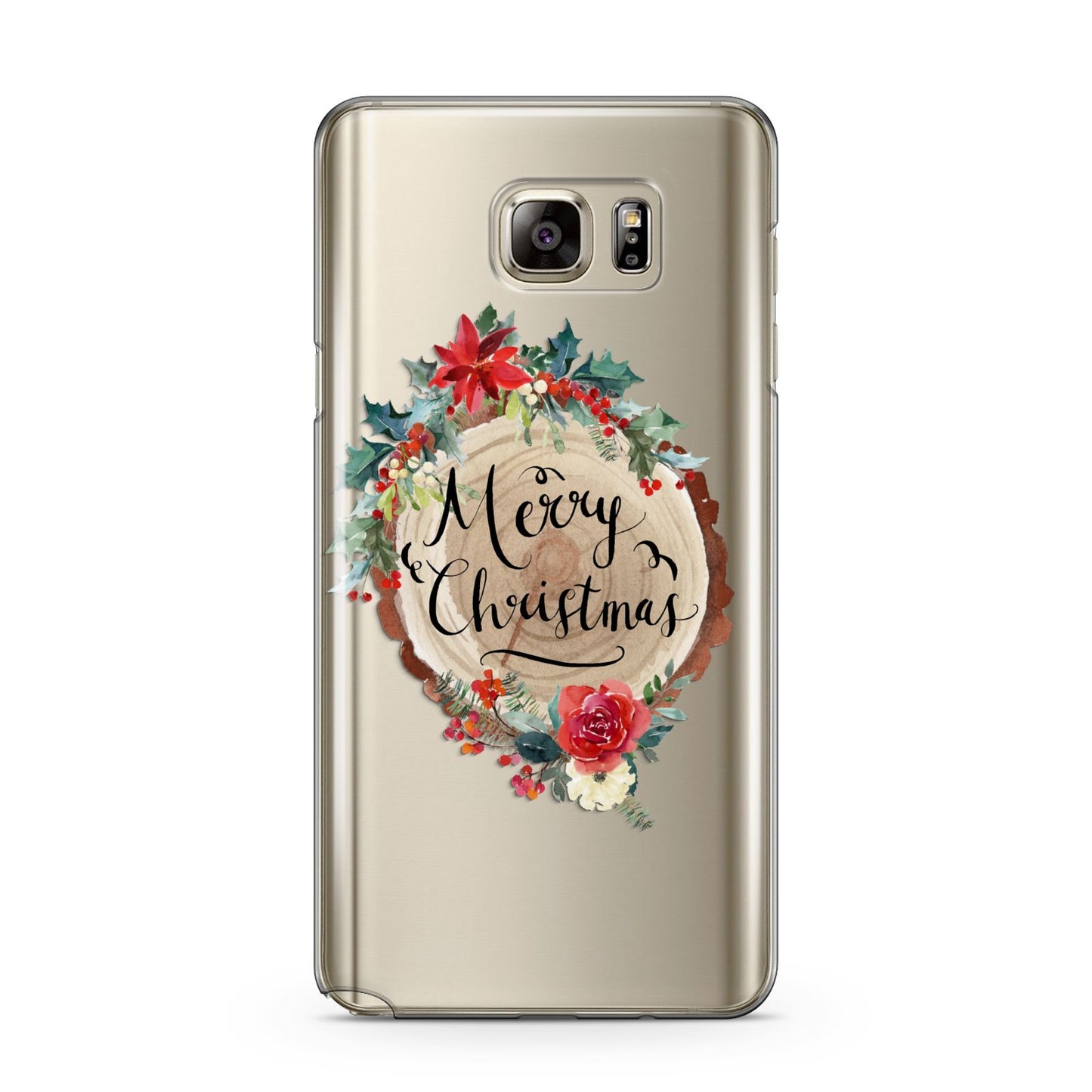 Merry Christmas Log Floral Samsung Galaxy Note 5 Case