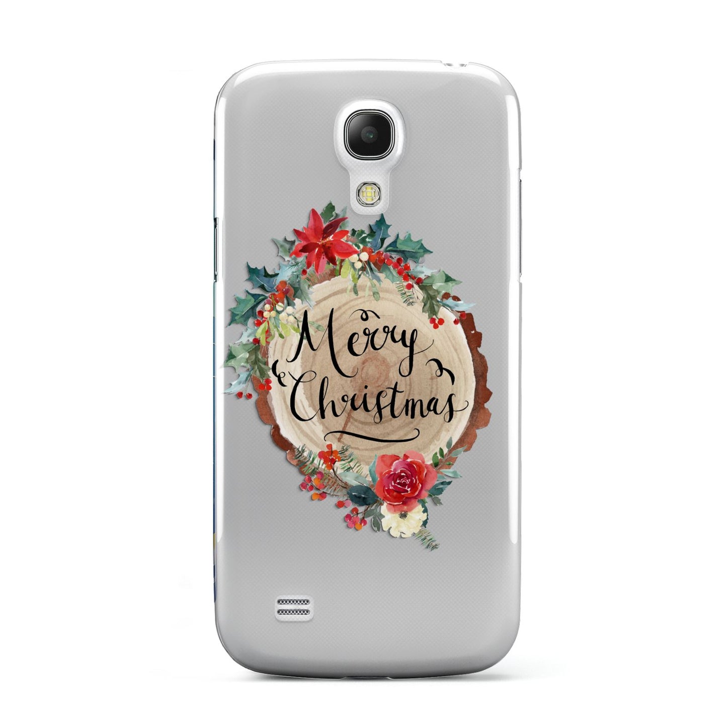 Merry Christmas Log Floral Samsung Galaxy S4 Mini Case