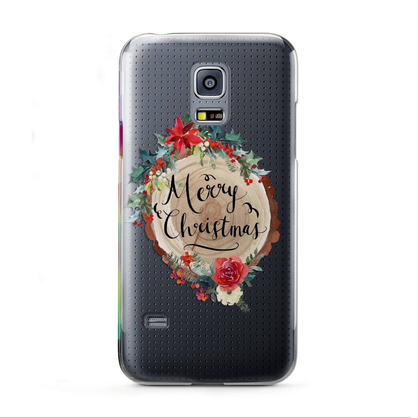 Merry Christmas Log Floral Samsung Galaxy S5 Mini Case