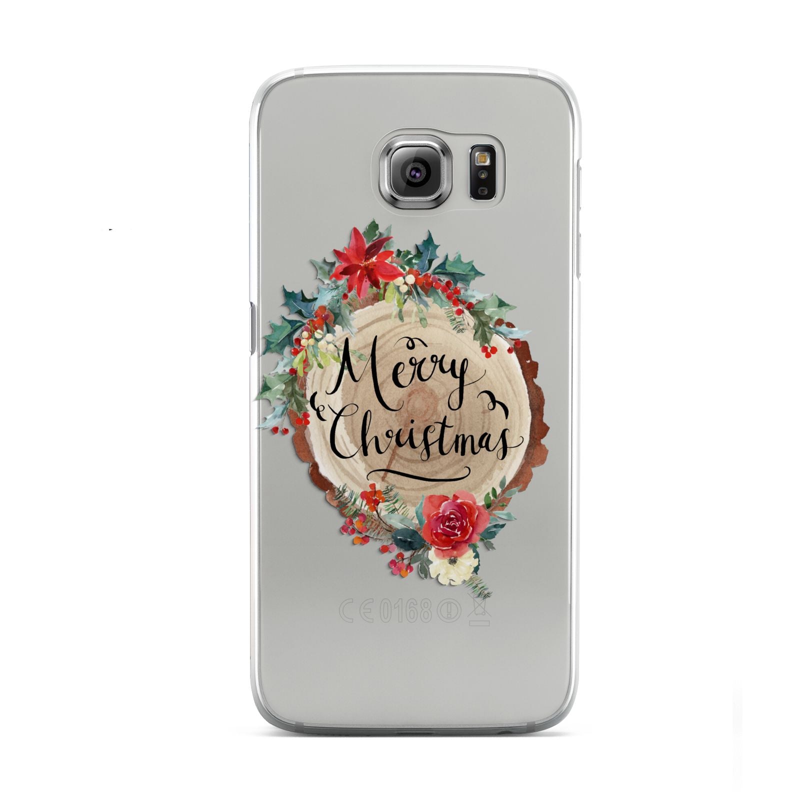Merry Christmas Log Floral Samsung Galaxy S6 Case
