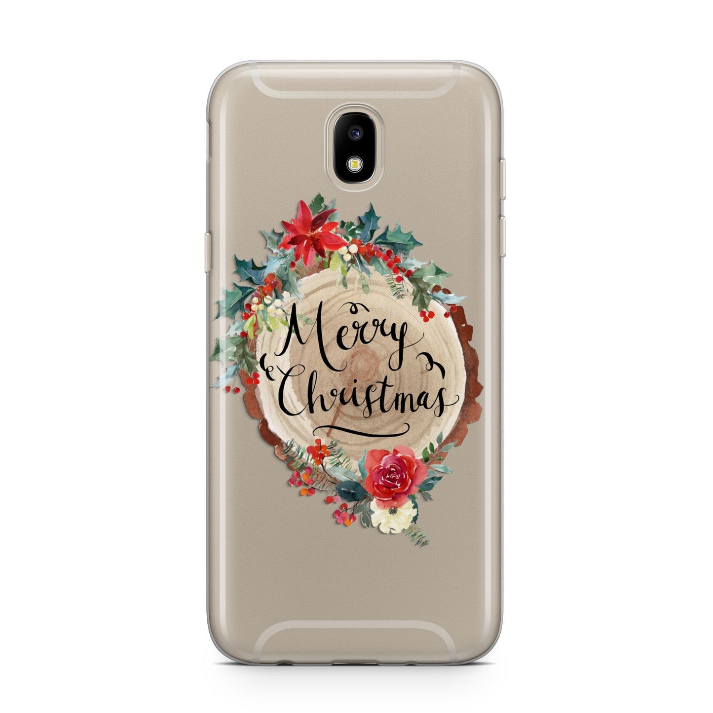 Merry Christmas Log Floral Samsung J5 2017 Case