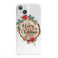 Merry Christmas Log Floral iPhone 13 Full Wrap 3D Snap Case