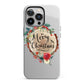 Merry Christmas Log Floral iPhone 13 Pro Full Wrap 3D Tough Case
