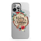 Merry Christmas Log Floral iPhone 13 Pro Max Full Wrap 3D Tough Case