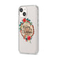 Merry Christmas Log Floral iPhone 14 Clear Tough Case Starlight Angled Image