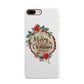 Merry Christmas Log Floral iPhone 8 Plus 3D Snap Case on Gold Phone