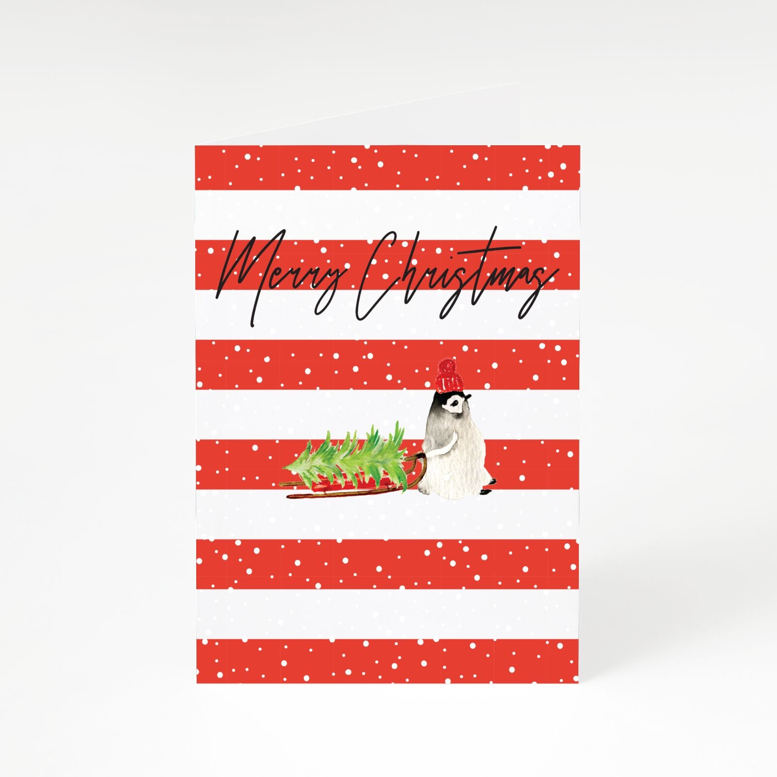 Merry Christmas Penguin A5 Greetings Card
