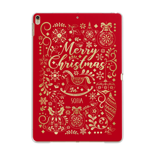Merry Christmas Personalised Apple iPad Gold Case