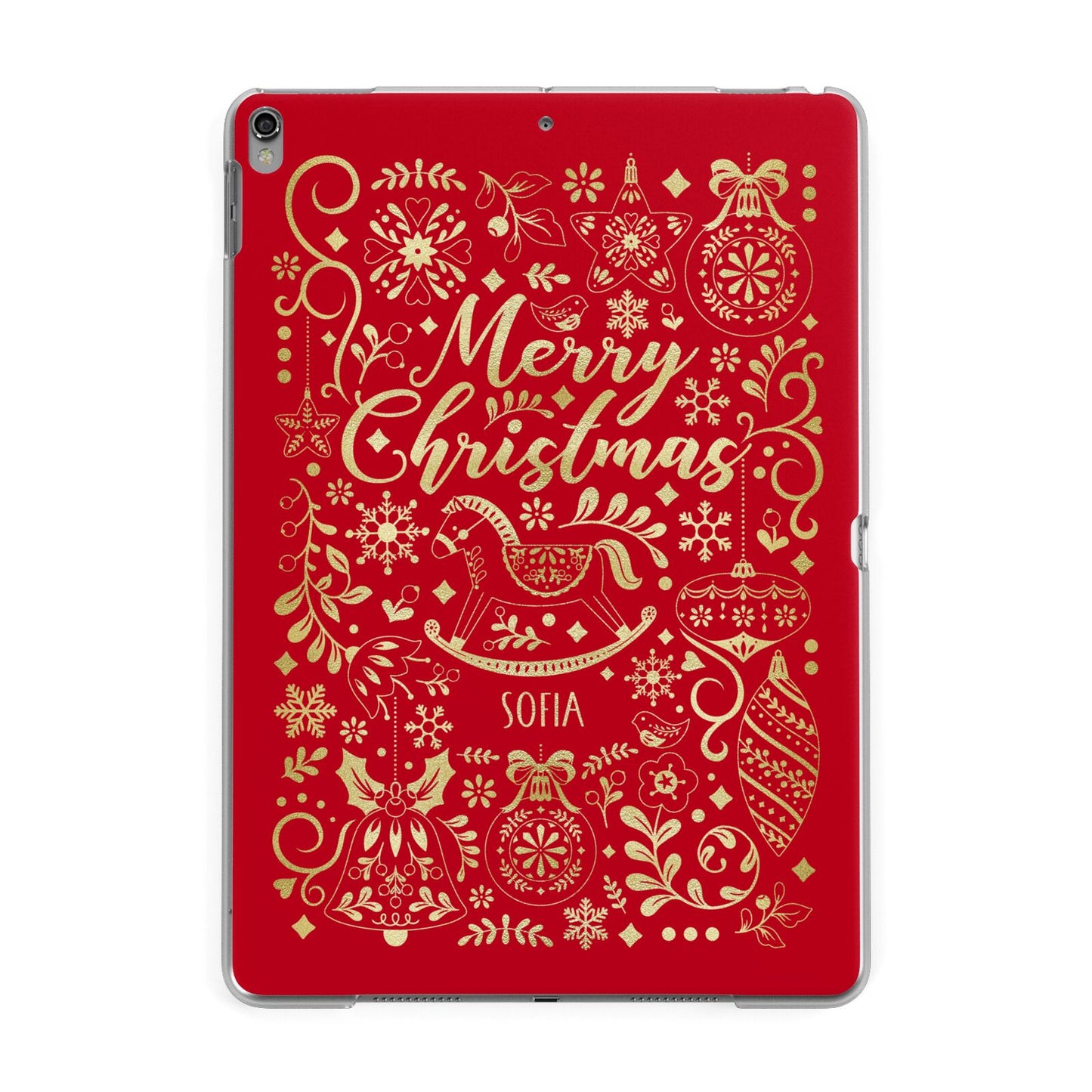 Merry Christmas Personalised Apple iPad Grey Case
