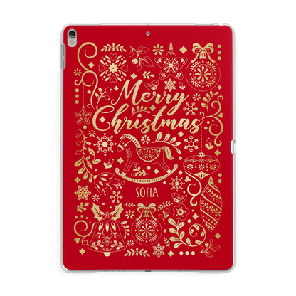 Merry Christmas Personalised Apple iPad Silver Case