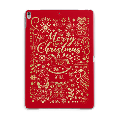 Merry Christmas Personalised Apple iPad Silver Case