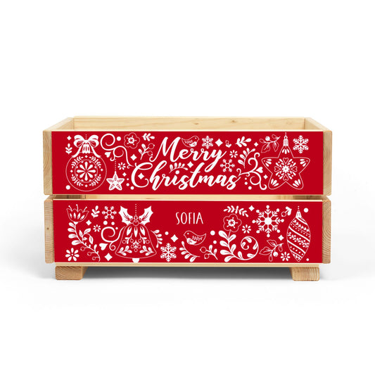 Merry Christmas Personalised Christmas Eve Crate Box