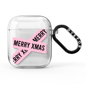 Merry Christmas Tape AirPods Case