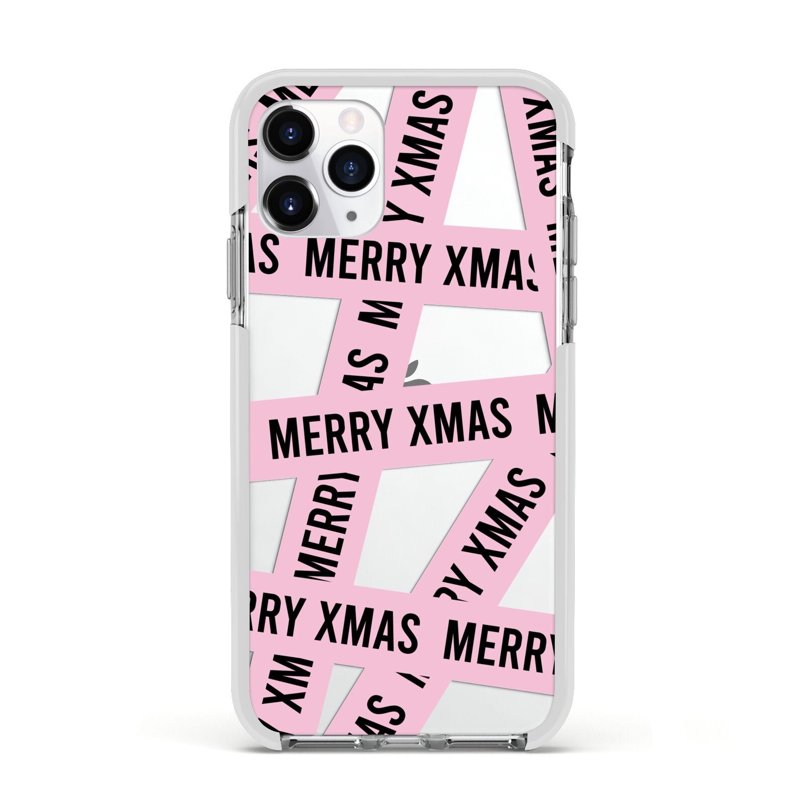 Merry Christmas Tape Apple iPhone 11 Pro in Silver with White Impact Case