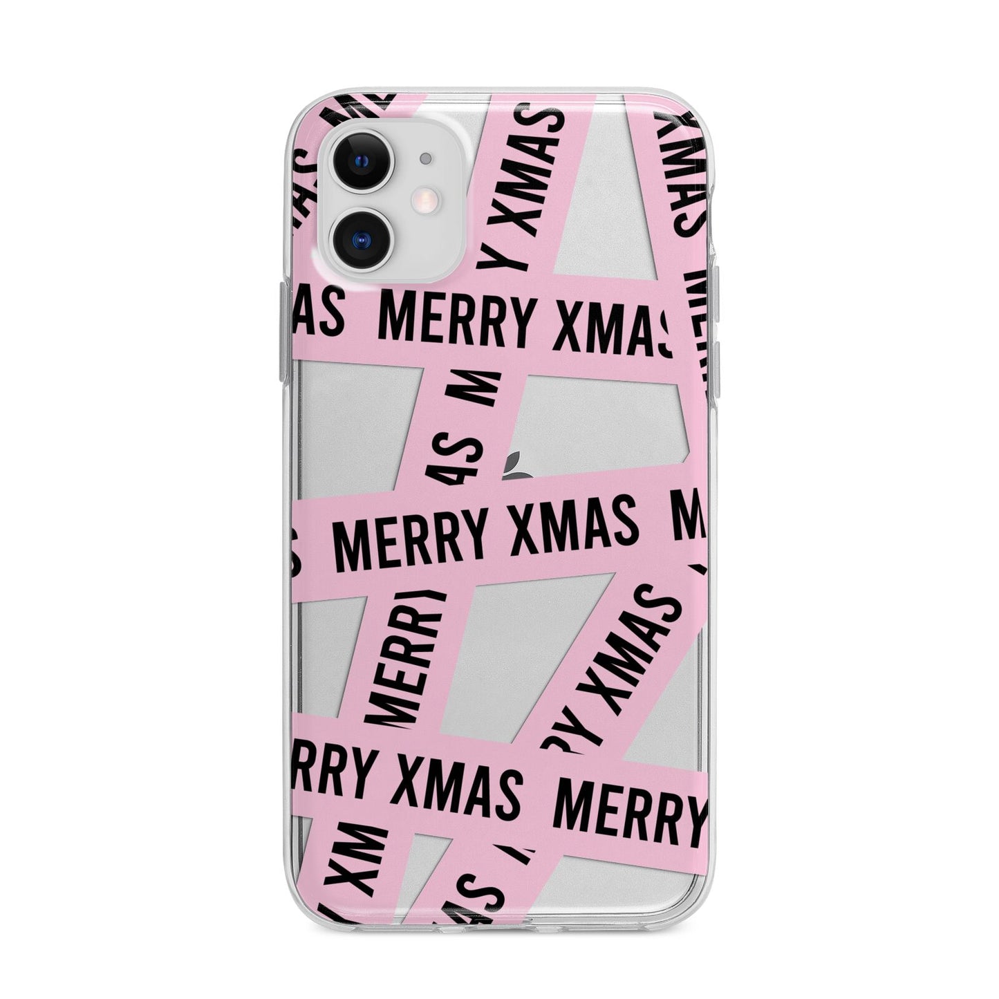 Merry Christmas Tape Apple iPhone 11 in White with Bumper Case