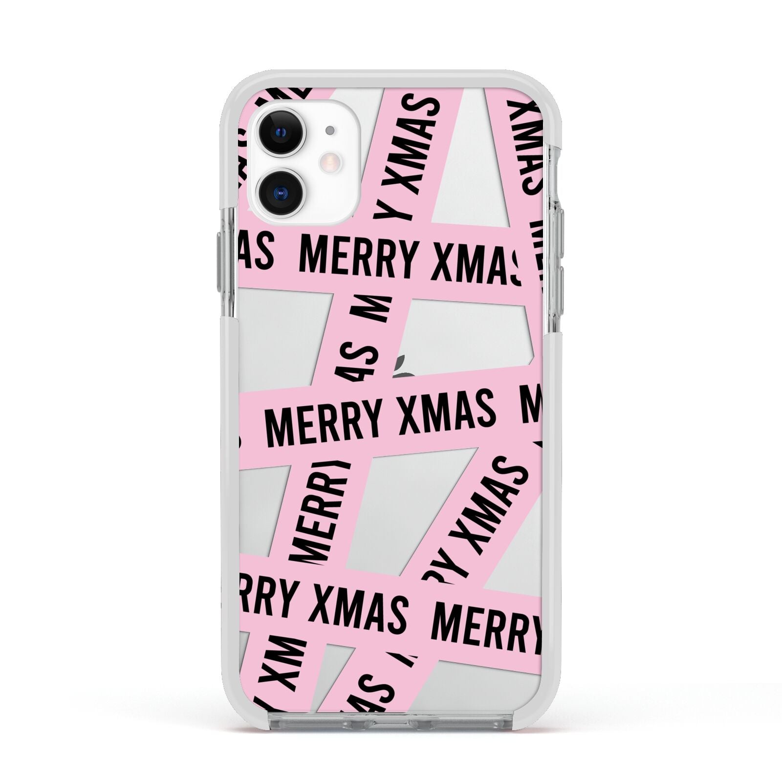 Merry Christmas Tape Apple iPhone 11 in White with White Impact Case