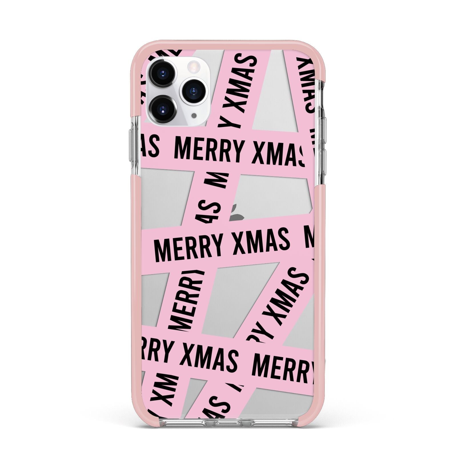 Merry Christmas Tape iPhone 11 Pro Max Impact Pink Edge Case