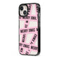 Merry Christmas Tape iPhone 13 Black Impact Case Side Angle on Silver phone