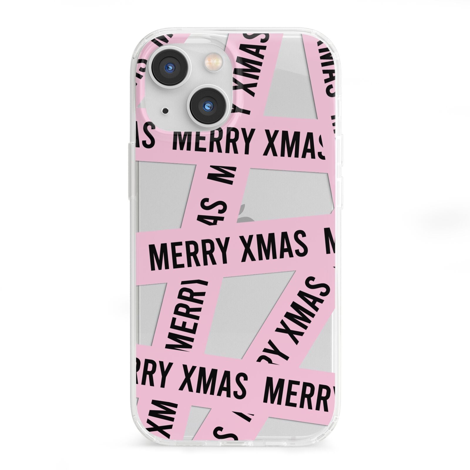 Merry Christmas Tape iPhone 13 Mini Clear Bumper Case