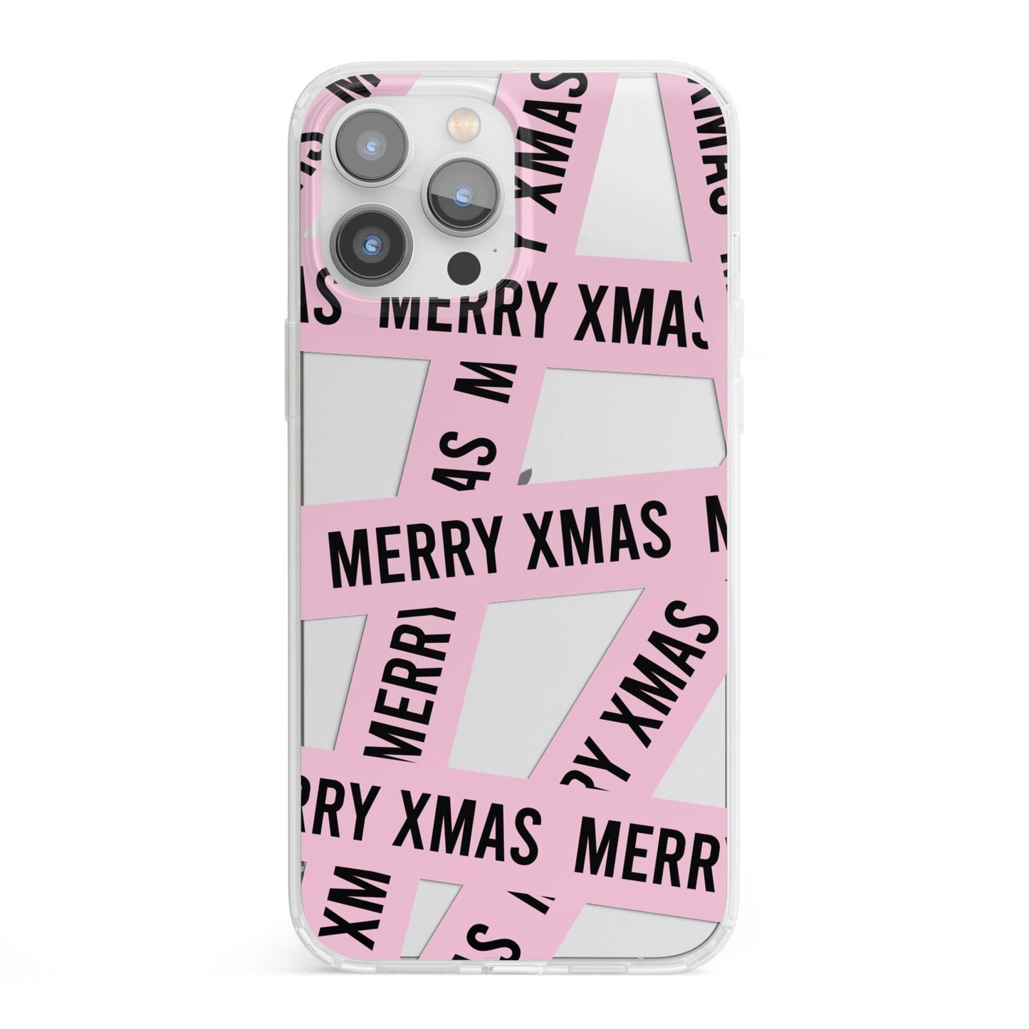 Merry Christmas Tape iPhone 13 Pro Max Clear Bumper Case