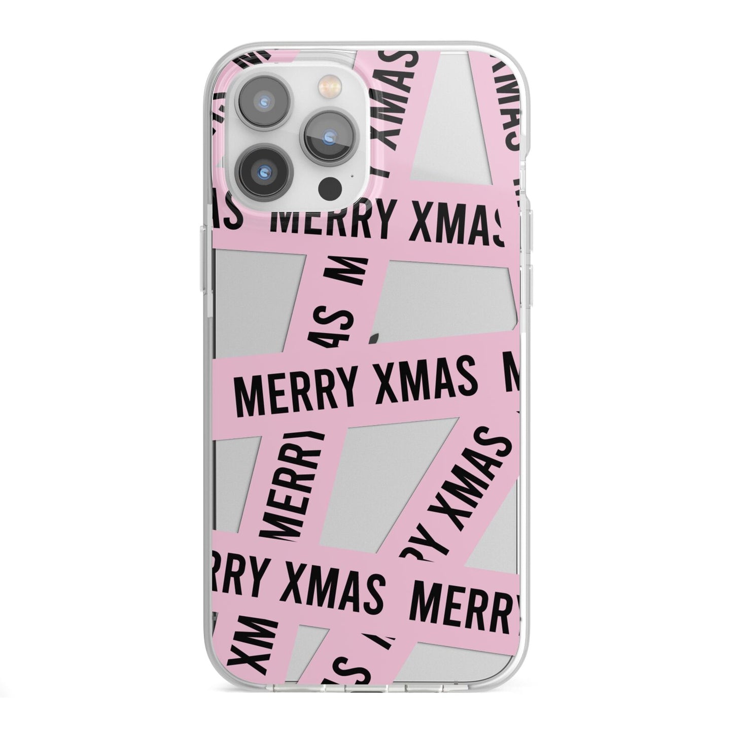 Merry Christmas Tape iPhone 13 Pro Max TPU Impact Case with White Edges