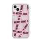 Merry Christmas Tape iPhone 14 Plus Glitter Tough Case Starlight