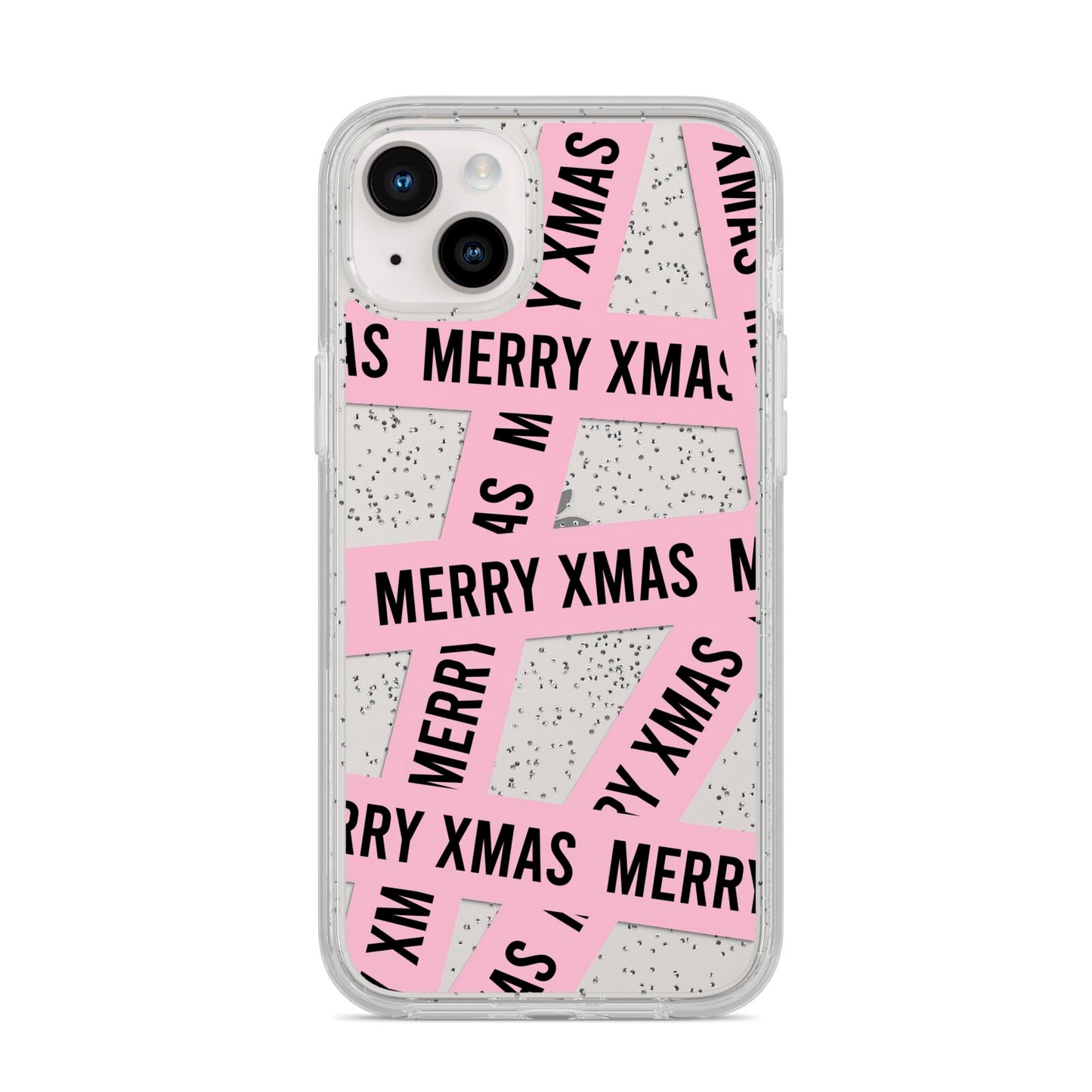 Merry Christmas Tape iPhone 14 Plus Glitter Tough Case Starlight