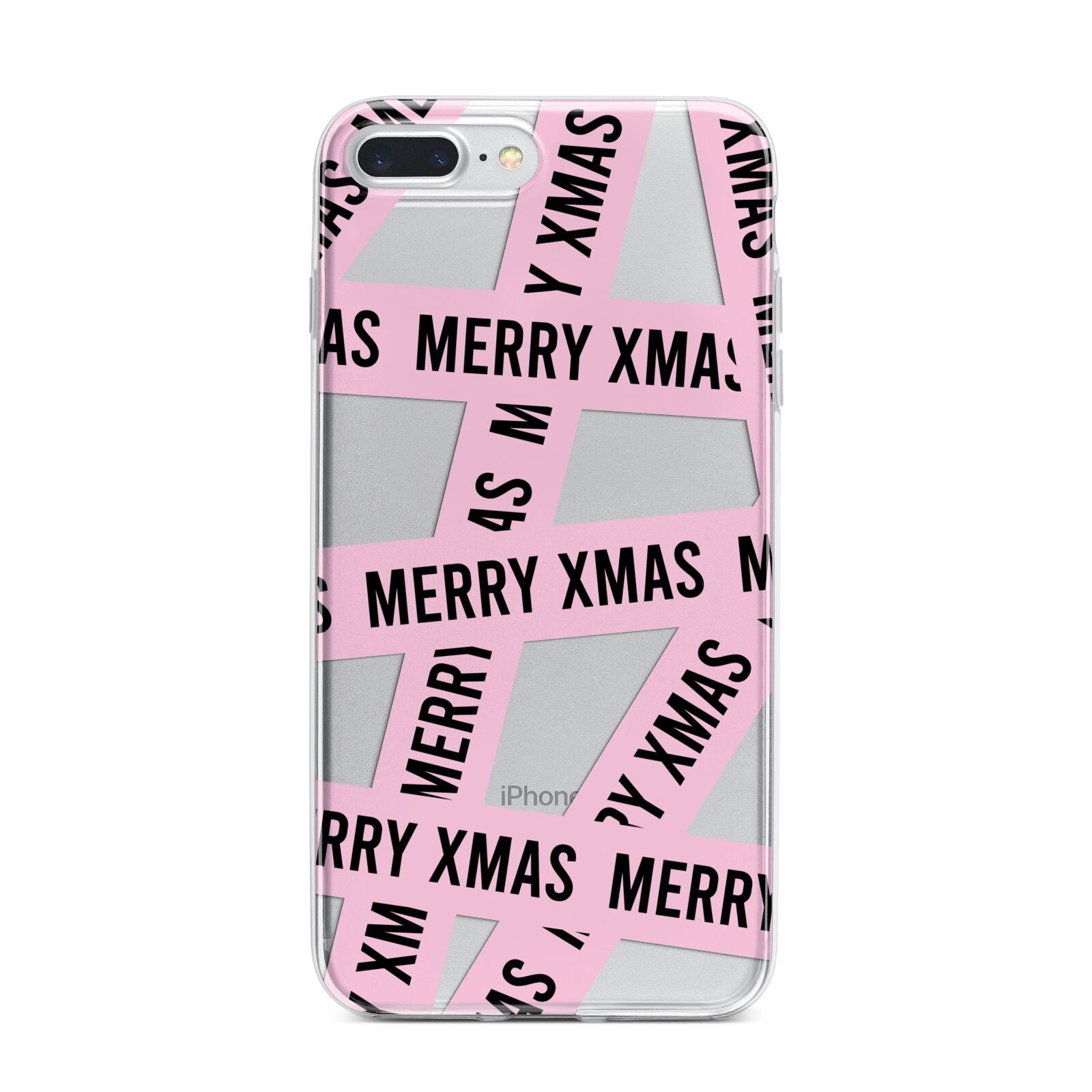 Merry Christmas Tape iPhone 7 Plus Bumper Case on Silver iPhone