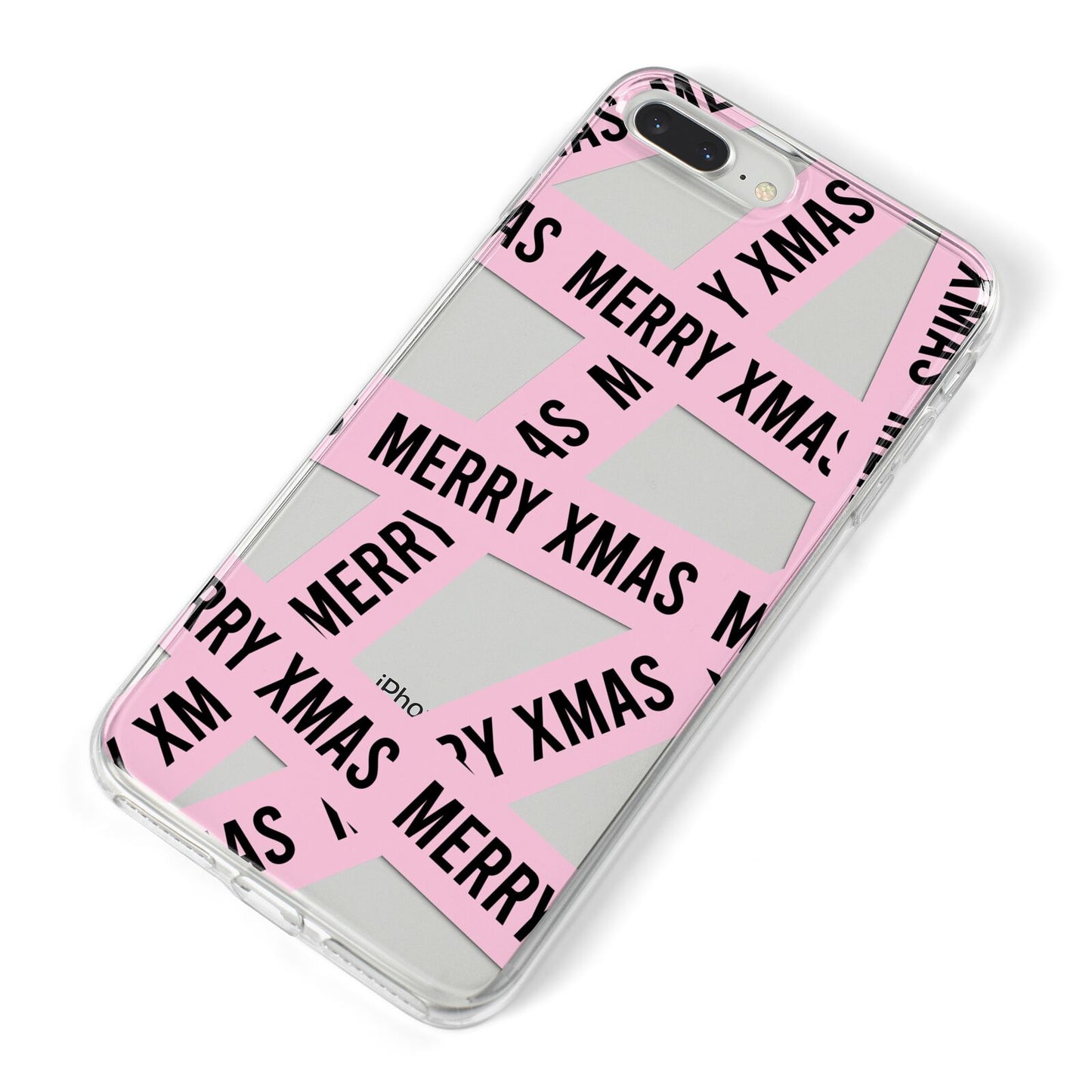 Merry Christmas Tape iPhone 8 Plus Bumper Case on Silver iPhone Alternative Image