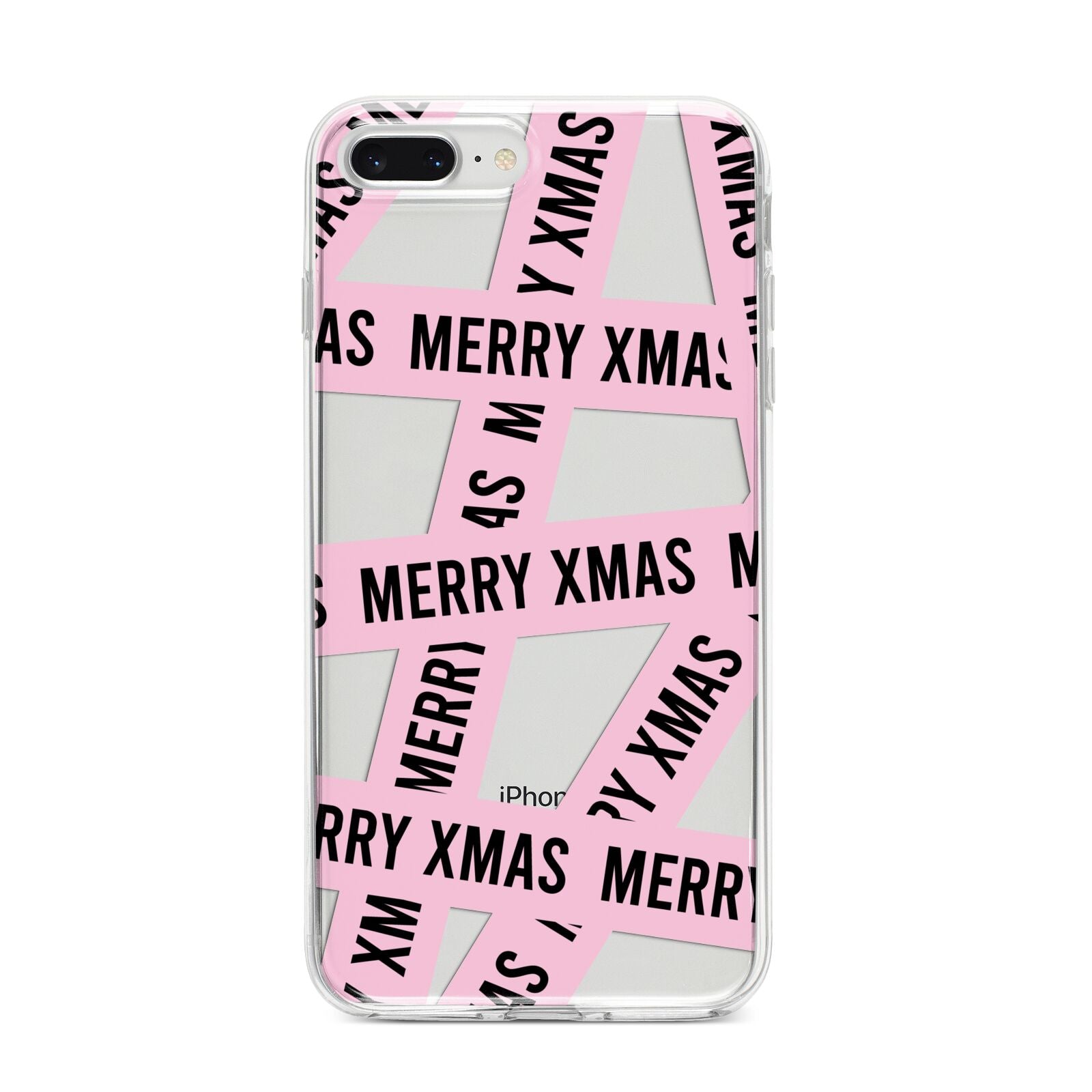 Merry Christmas Tape iPhone 8 Plus Bumper Case on Silver iPhone