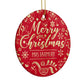 Merry Christmas Teacher Personalised Circle Decoration Side Angle