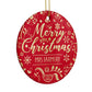 Merry Christmas Teacher Personalised Circle Decoration Side Angle