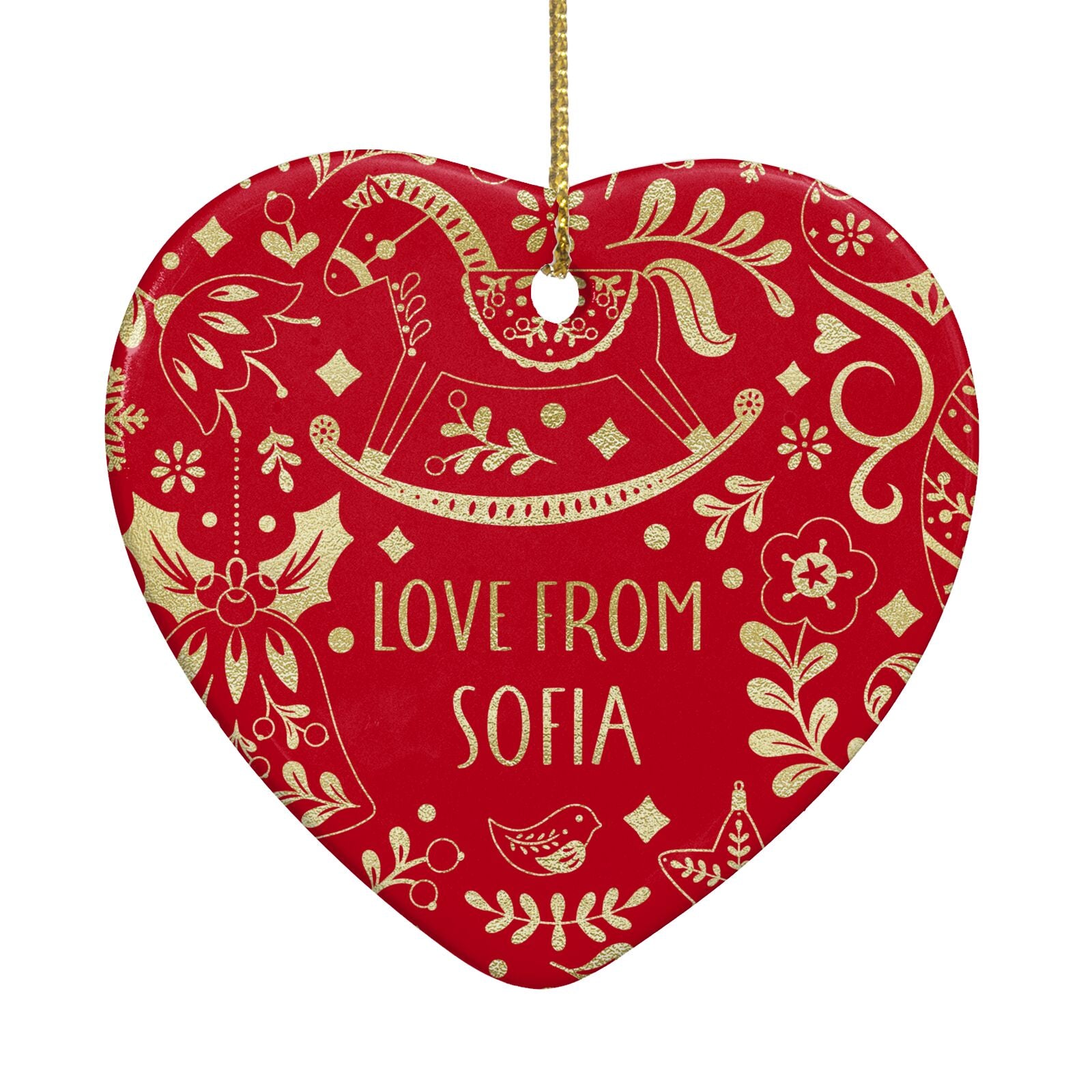 Merry Christmas Teacher Personalised Heart Decoration Back Image