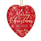 Merry Christmas Teacher Personalised Heart Decoration Side Angle
