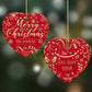 Merry Christmas Teacher Personalised Heart Decoration on Christmas Background