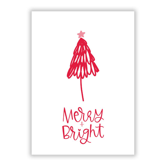 Merry and Bright Christmas A5 Flat Greetings Card
