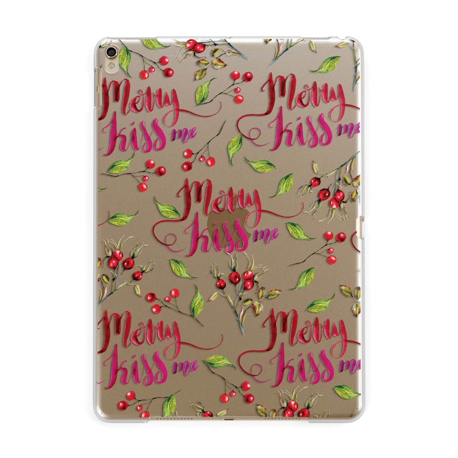 Merry kiss me Apple iPad Gold Case