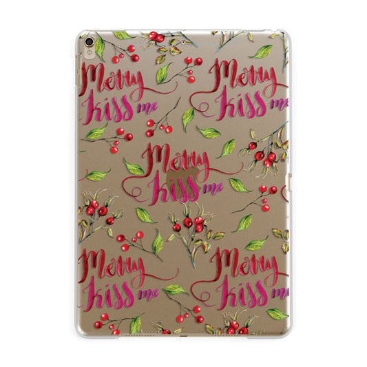 Merry kiss me Apple iPad Gold Case