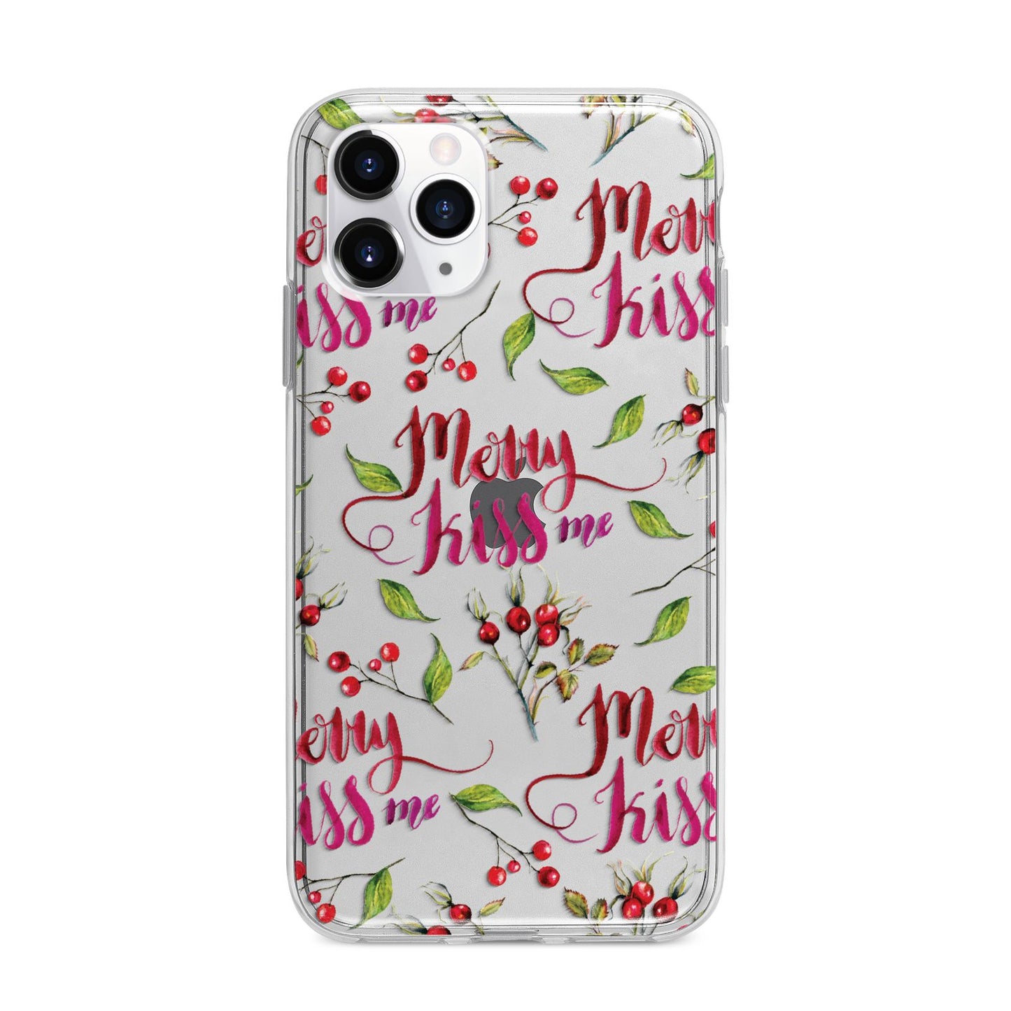 Merry kiss me Apple iPhone 11 Pro Max in Silver with Bumper Case