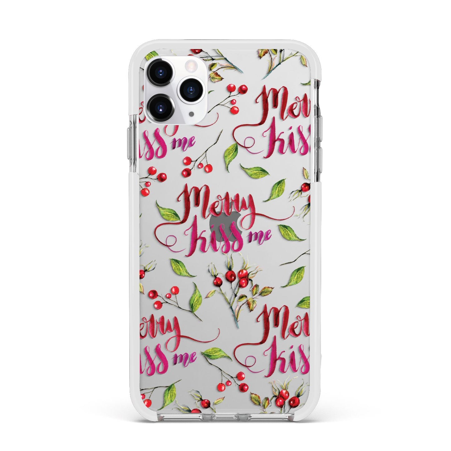 Merry kiss me Apple iPhone 11 Pro Max in Silver with White Impact Case