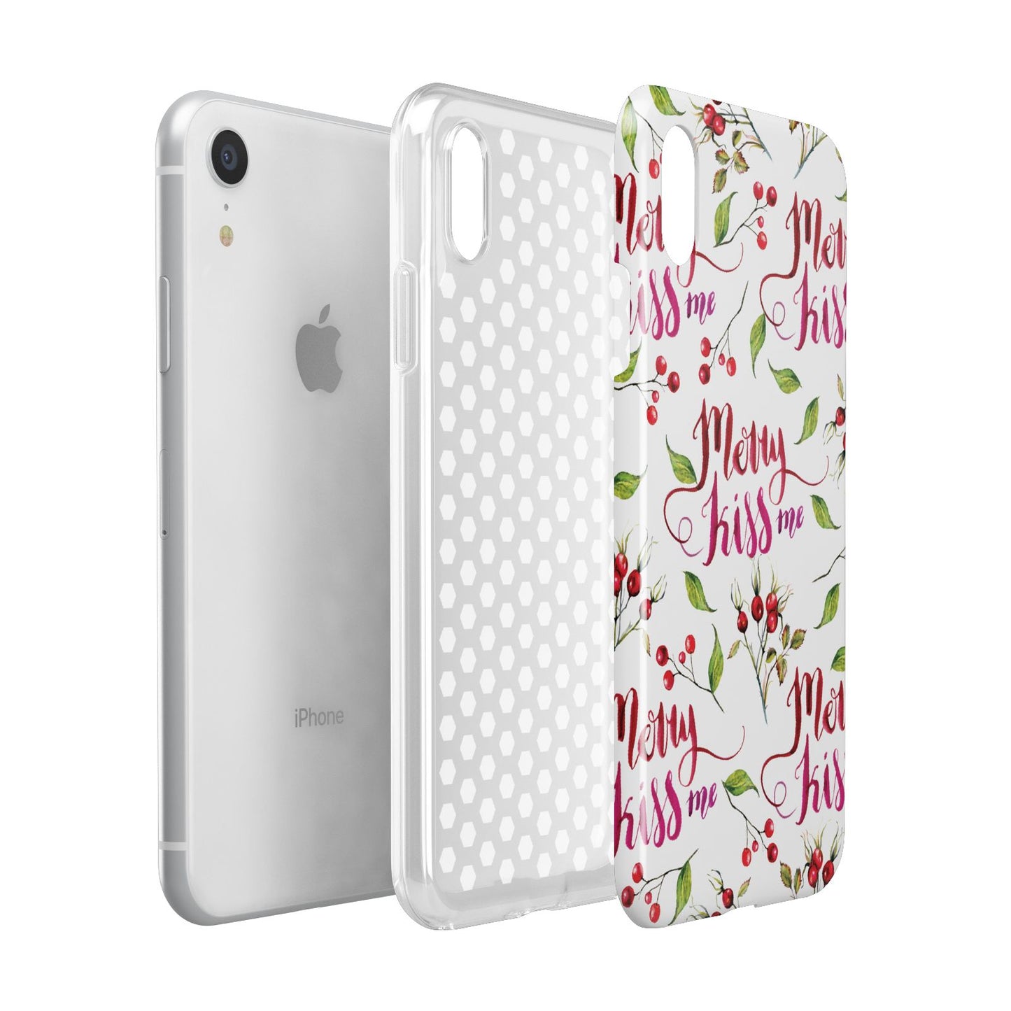 Merry kiss me Apple iPhone XR White 3D Tough Case Expanded view