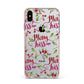 Merry kiss me Apple iPhone Xs Max Impact Case Pink Edge on Silver Phone