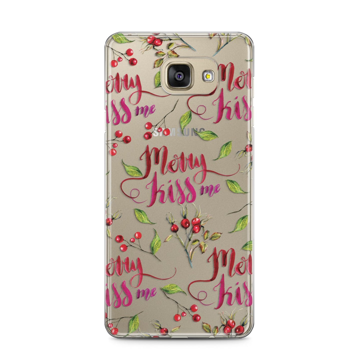 Merry kiss me Samsung Galaxy A5 2016 Case on gold phone
