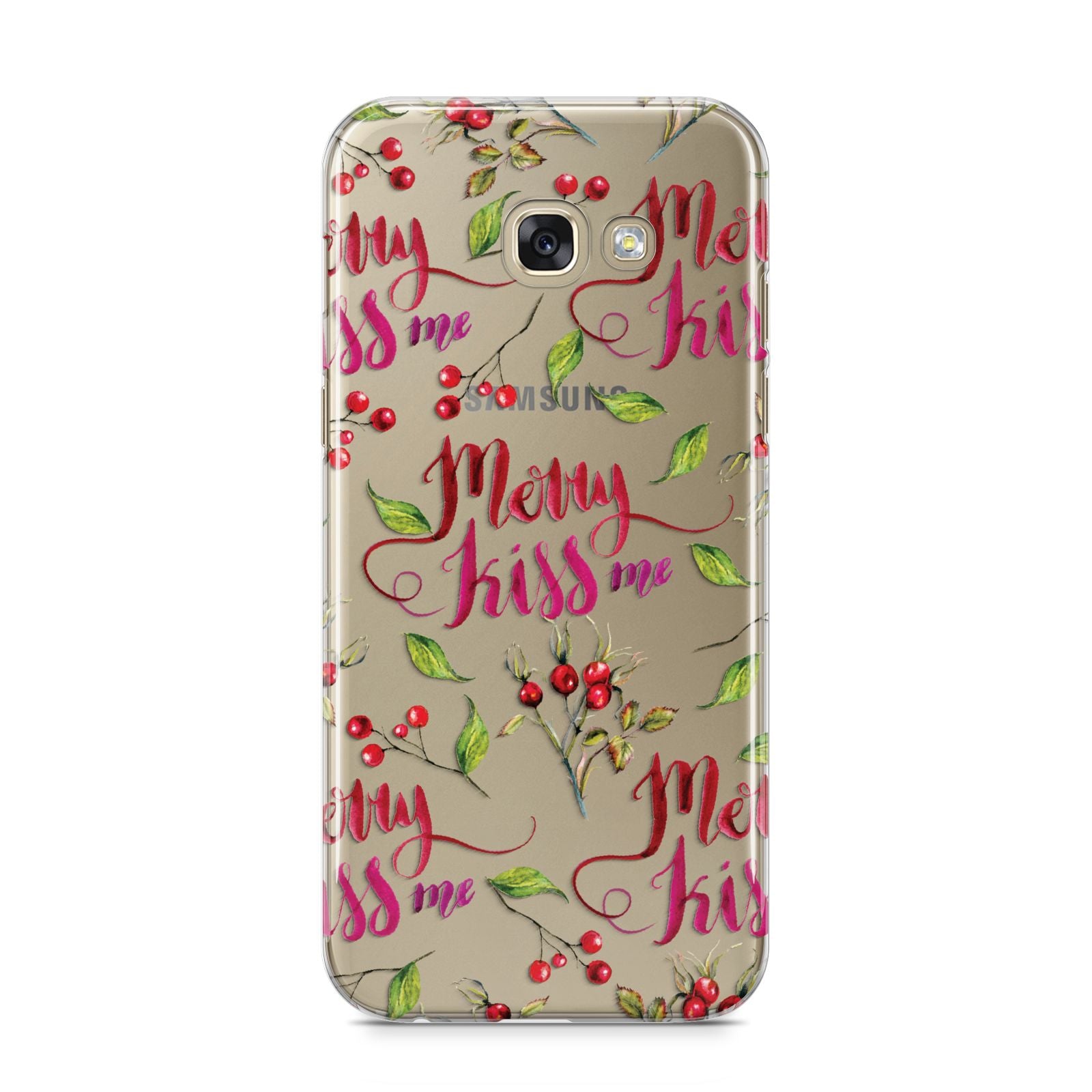 Merry kiss me Samsung Galaxy A5 2017 Case on gold phone