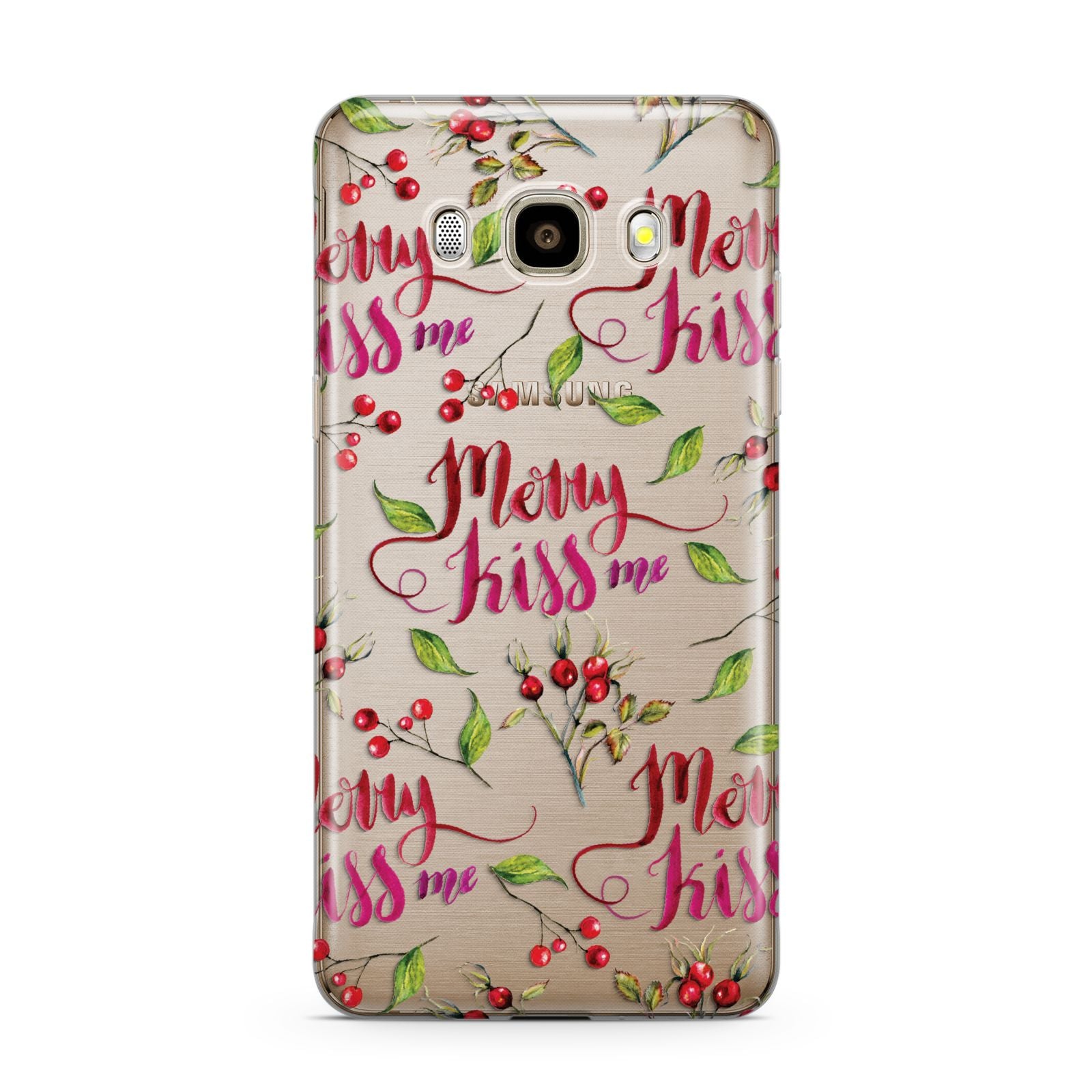 Merry kiss me Samsung Galaxy J7 2016 Case on gold phone