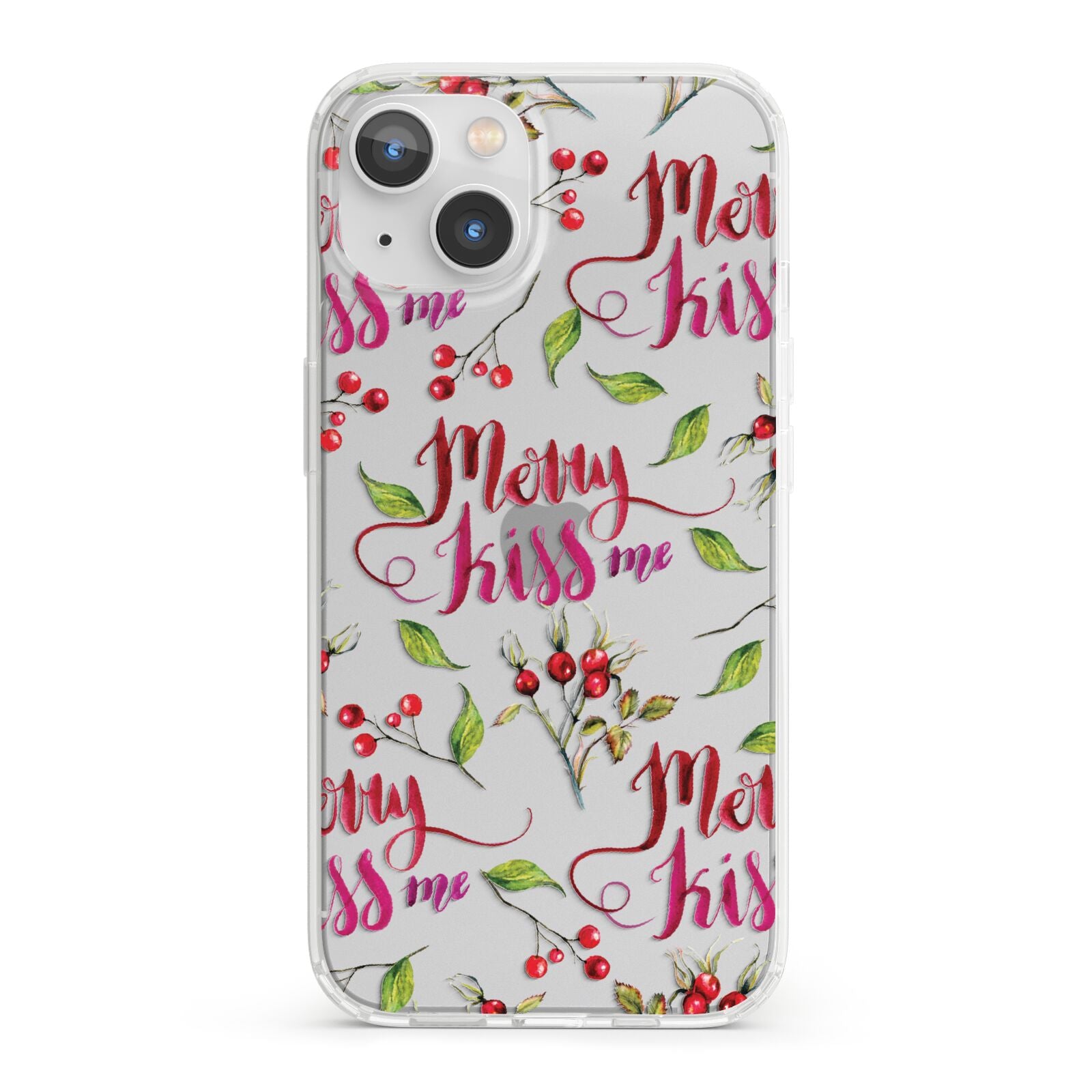 Merry kiss me iPhone 13 Clear Bumper Case