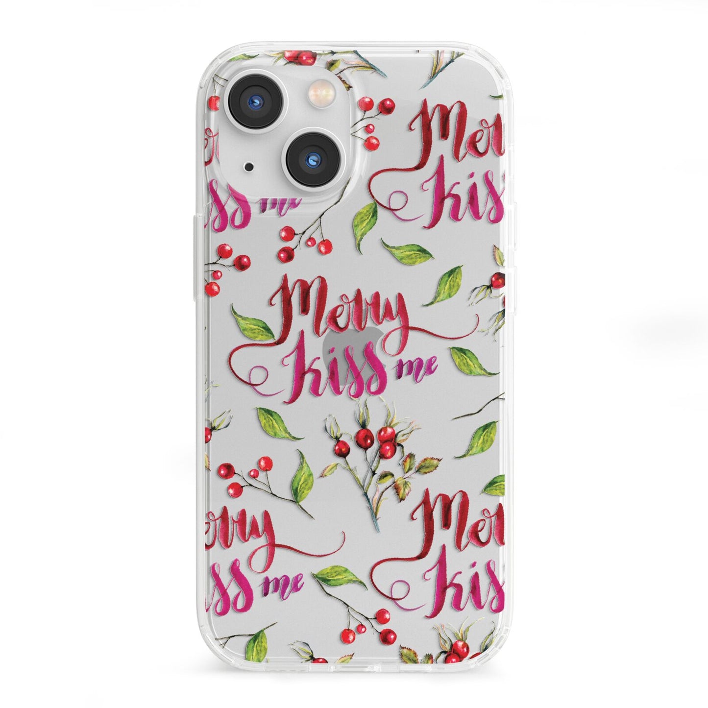 Merry kiss me iPhone 13 Mini Clear Bumper Case