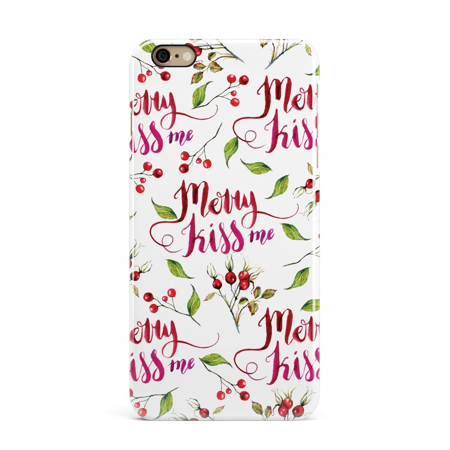 Merry kiss me iPhone 6 Plus 3D Snap Case on Gold Phone